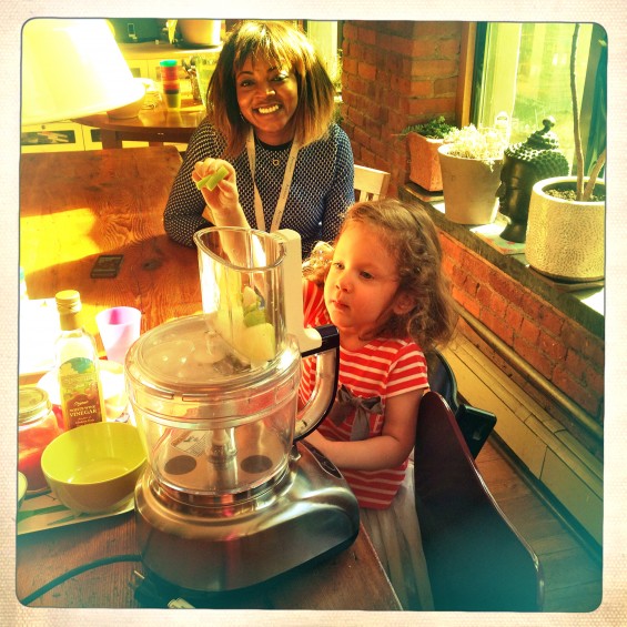 kids using the food processor