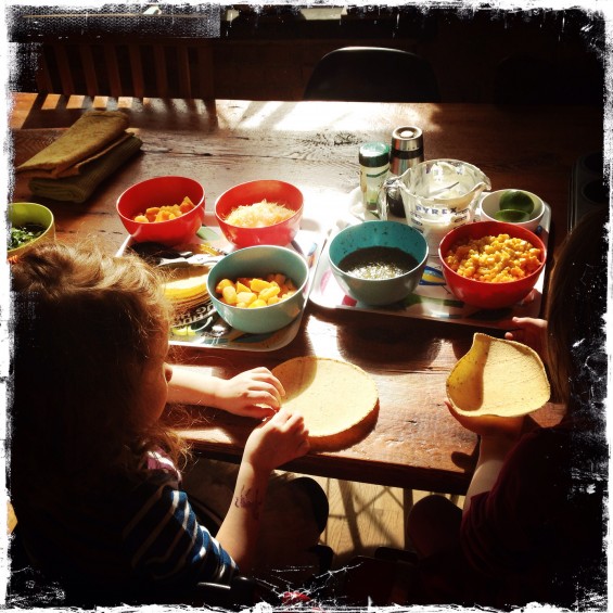 making black bean and vegetable chilaquiles