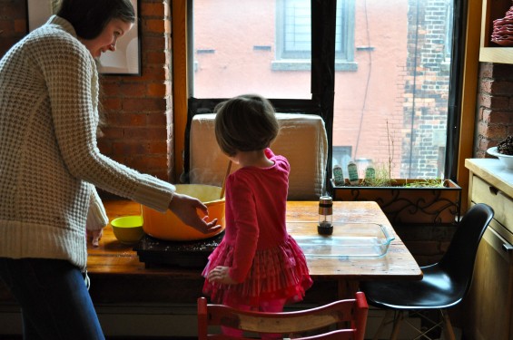 G stirs the polenta